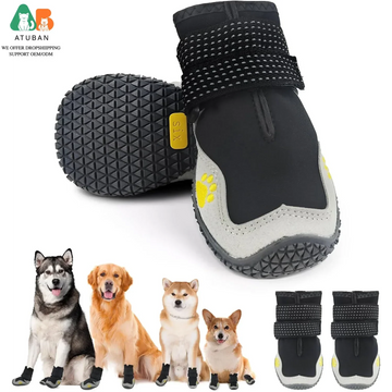 Midello Rugged Paws waterproof dog boots in grey — durable outdoor shoes for medium and large dogs