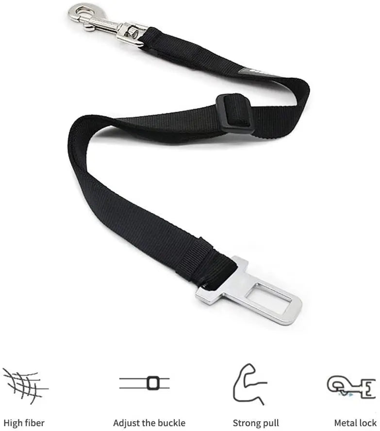 Midello Safe Ride dog car seat belt — adjustable pet safety harness restraint for cars