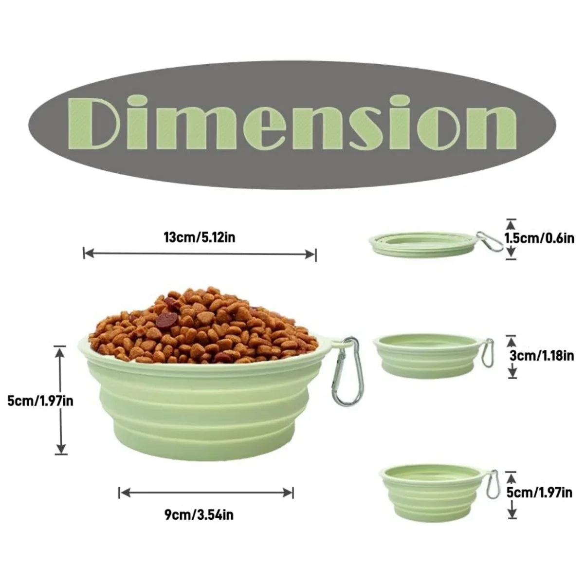 Midello foldable dog bowl shown open and ready for outdoor feeding or drinking