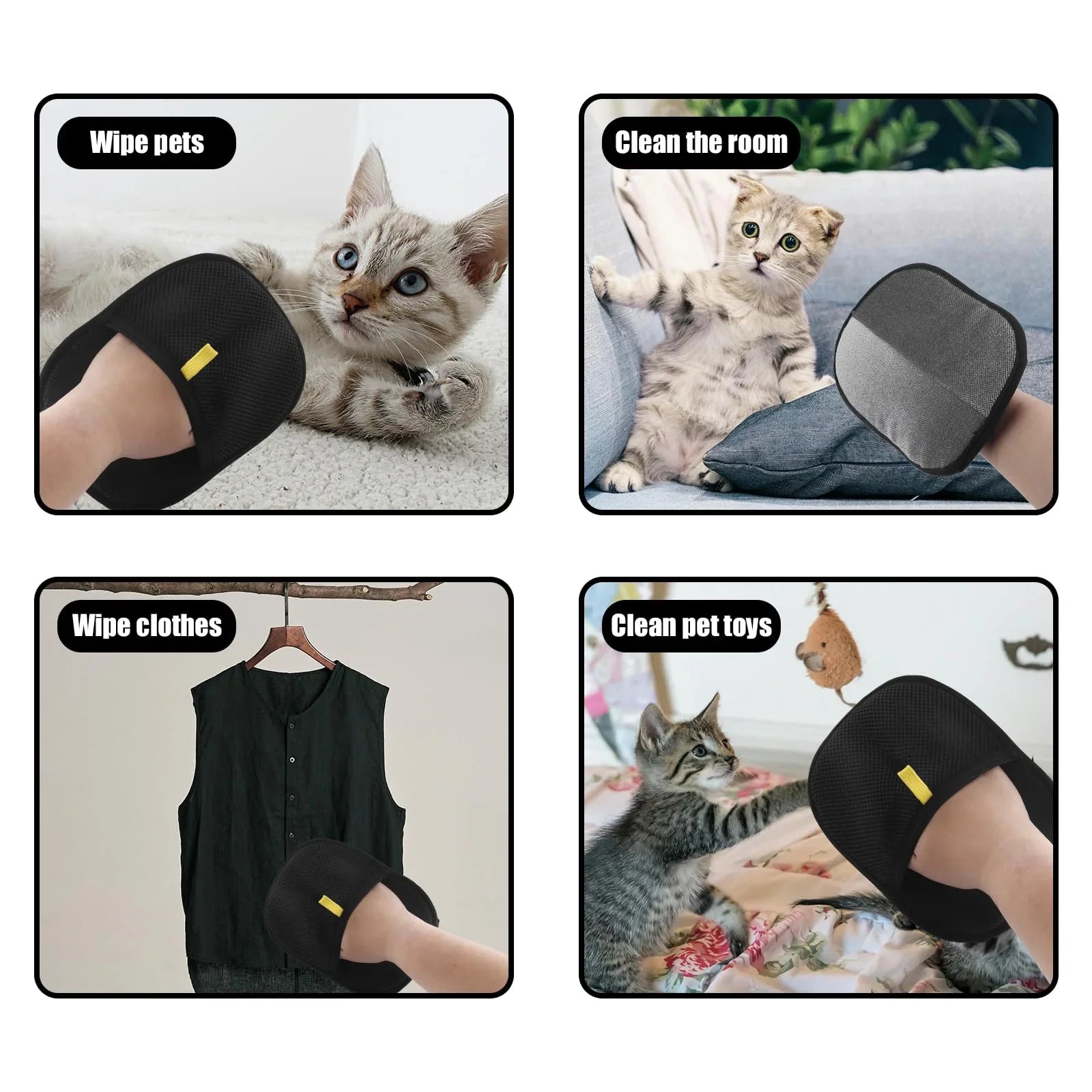 Midello Pet Fur Magic Mitts showing fur collected after one grooming session