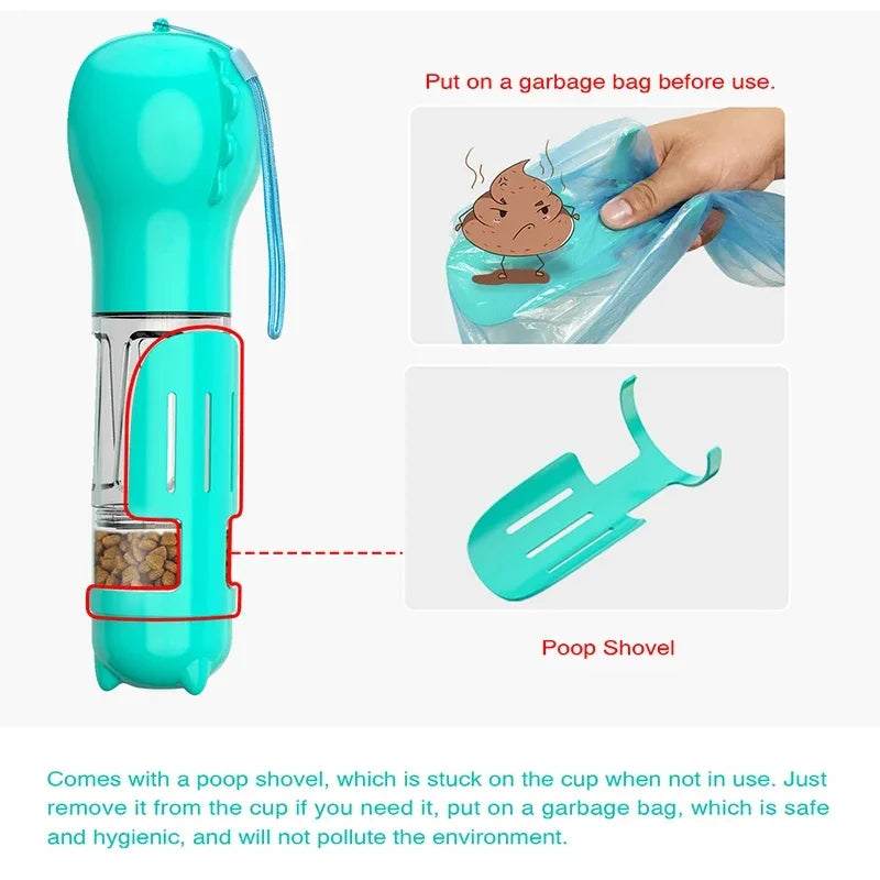 Midello Pet Travel Buddy Bottle color variants — green, blue, yellow, pink