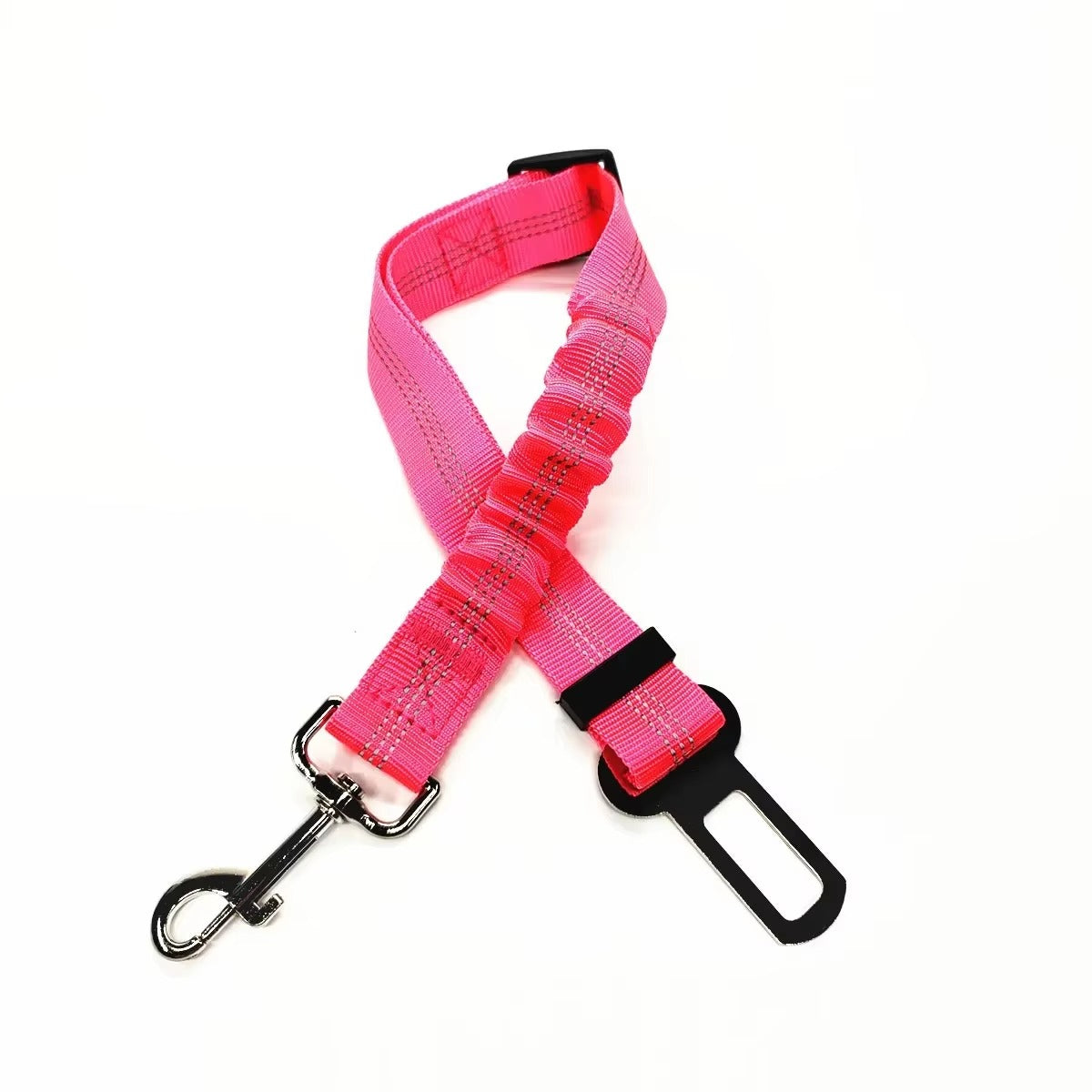 Midello Safe Ride dog car seat belt in rose — 46cm long elastic safety harness for cars