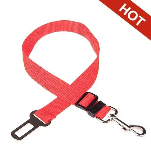 Midello Safe Ride dog car seat belt in red — 32cm adjustable safety harness for cars