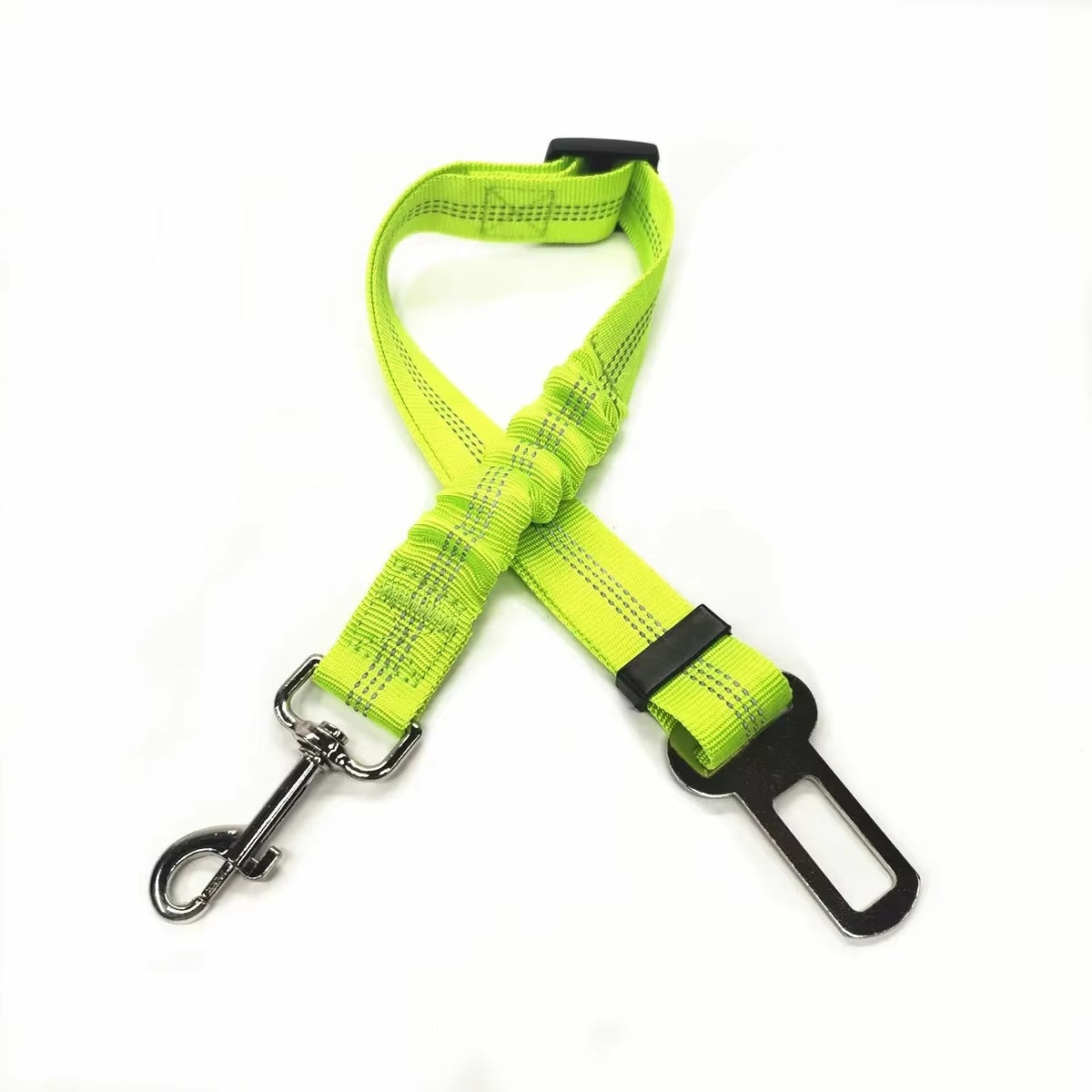 Midello Safe Ride dog car seat belt in green — 46cm long elastic safety harness for cars