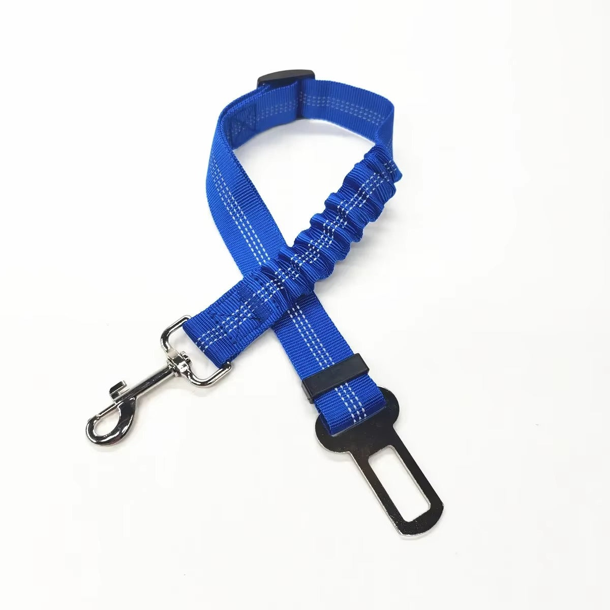 Midello Safe Ride dog car seat belt in blue — 46cm long elastic safety harness for cars