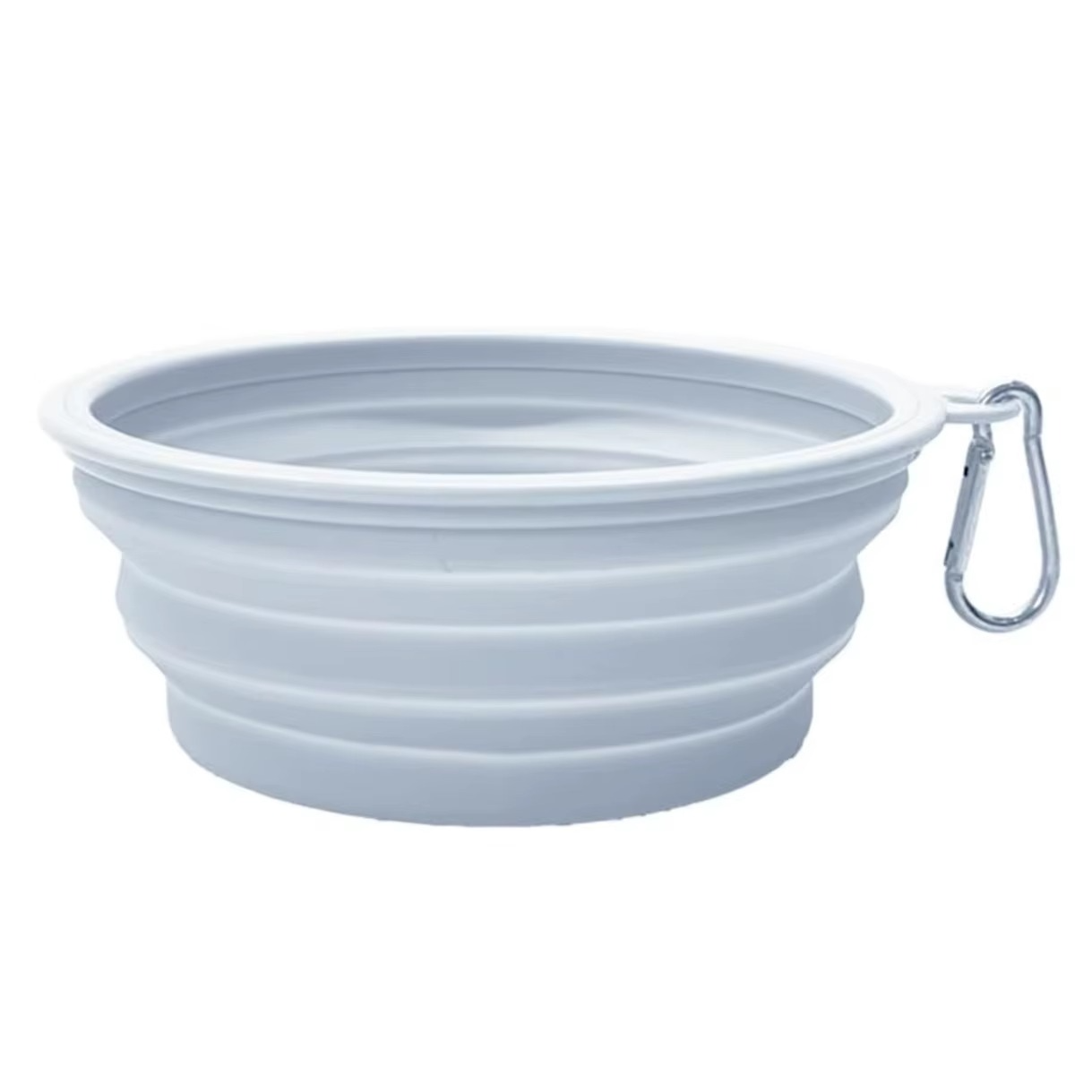 Midello portable pet travel bowl in white — alternate view