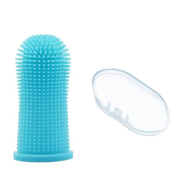 Midello Gentle Paws dog finger toothbrush in blue — colour variant